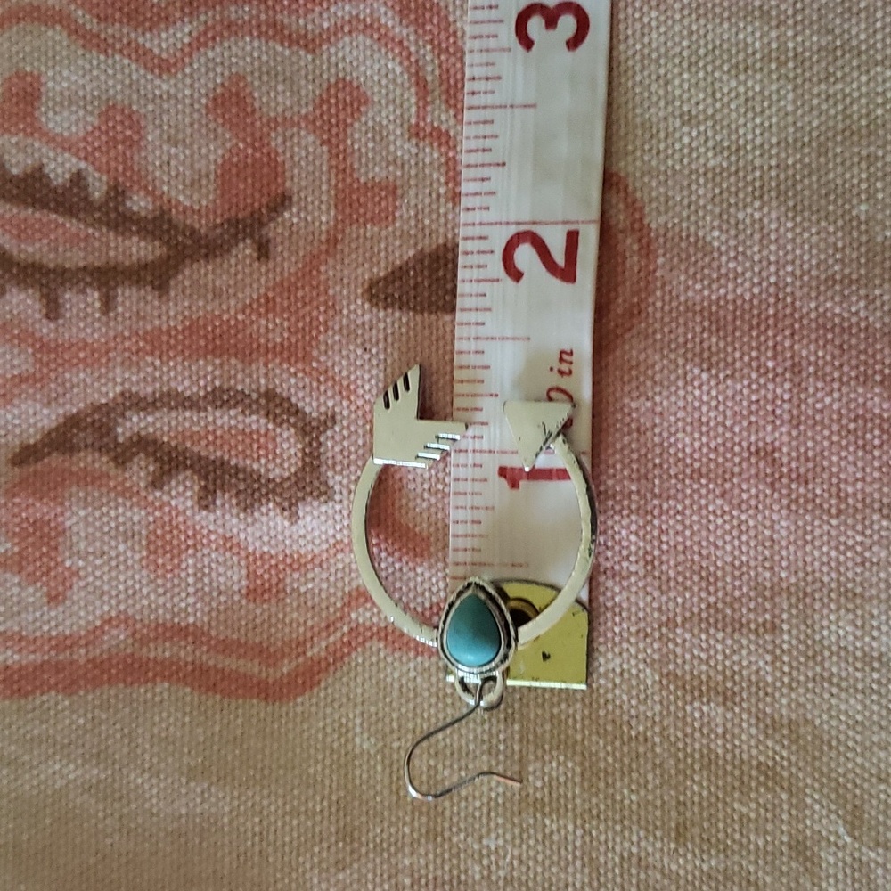 Arrow Earrings Turquoise Tribal Western Boho - Picture 8 of 9